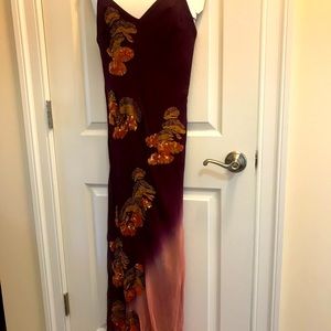 Gorgeous silk dress with amazing detail.  Fall colors.